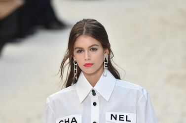 Kaia Gerber for Chanel during Paris Fashion Week. Corbis via Getty Images