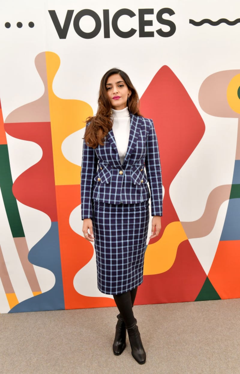 OXFORDSHIRE, ENGLAND - NOVEMBER 30:  Sonam Kapoor Ahuja backstage during #BoFVOICES on November 30, 2018 in Oxfordshire, England.  (Photo by Samir Hussein/Getty Images for The Business of Fashion)