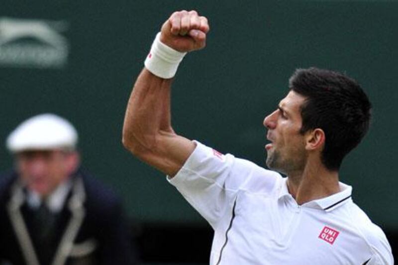 Novak Djokovic beat the dangerous Tommy Haas in straight sets.