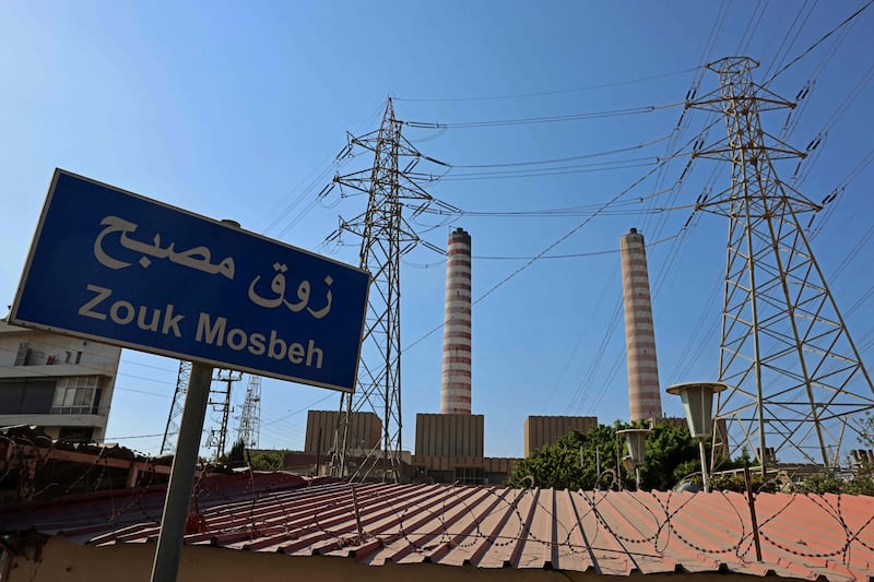 A Lebanese power plant in the industrial district of Zouk Mikael, north of Beirut. AFP