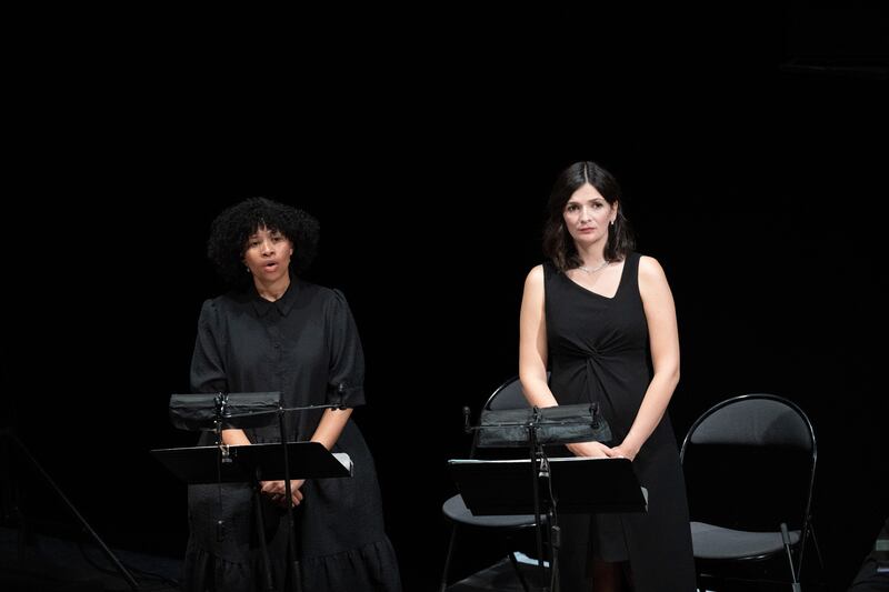 Soprano Golda Schultz, left, and alto Marianne Crebassa during 'Resurrection' at Festival d'Aix-en-Provence. 