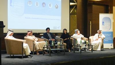 A session on 'How the Future of Aviation Industry is Driven by Innovation' at the Promising Future event in Dubai on Monday. Photo: GCAA