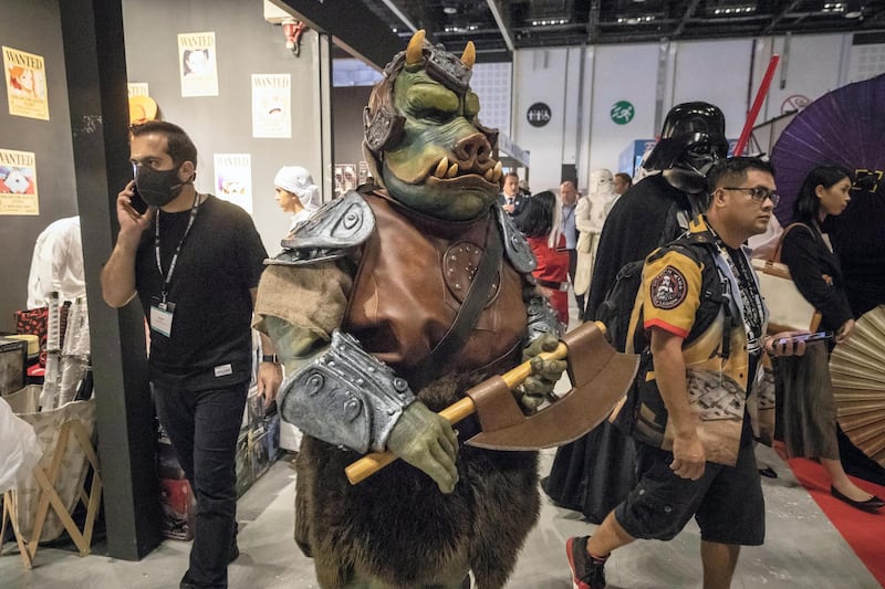 ABU DHABI, UNITED ARAB EMIRATES. 25OCTOBER 2018. Middle East Games Con held at ADNEC. The cities larhgest Games and Anime conference. Cos Play characters from the Star Wars series. (Photo: Antonie Robertson/The National) Journalist: Patrick Ryan. Section: National.