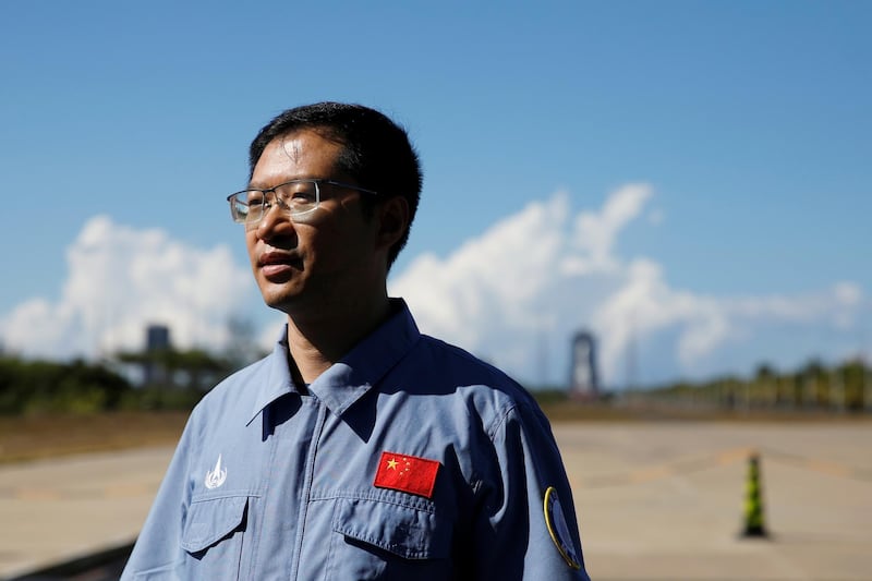 Liu Tongjie, spokesman for China's Mars exploration mission, talks to the media before the launch of Tianwen-1 Mars exploration mission by Long March 5 Y-4 rocket, at Wenchang Space Launch Center in Wenchang, Hainan Province, China. REUTERS