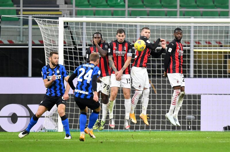 Inter's Christian Eriksencurls home the winner from a free-kick. Reuters