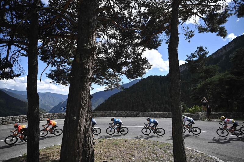The peloton during Stage 2. AFP
