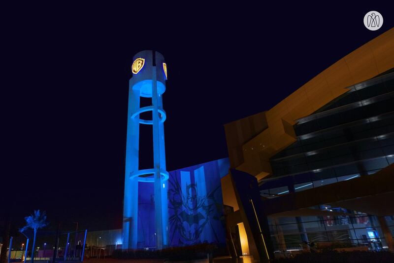 Warner Bros World Abu Dhabi turned blue to honour Make-A-Wish Foundation. Admo