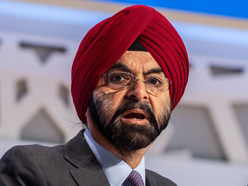 World Bank President Ajay Banga says there is a 'growing divergence' between developing and developed economies. EPA