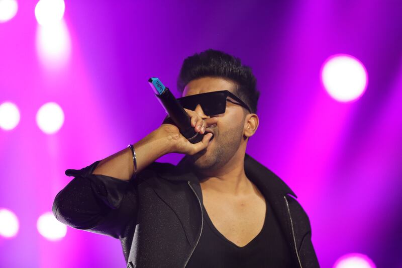 Guru Randhawa performs at the Social Knockout at the Coca-Cola Arena in Dubai.