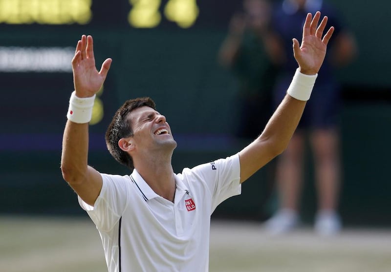 Novak Djokovic of Serbia celebrates. Reuters