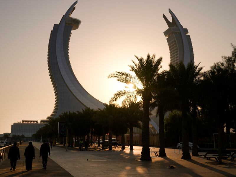 Crescent Towers at Lusail, Doha. They have become a beacon of direction for tourists traversing the city. AP Photo