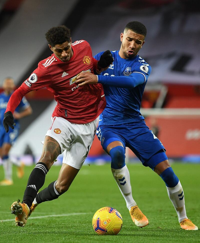 Mason Holgate, 5 - It’s never an easy job defending at Old Trafford and proved to be the case for Holgate who showed some early nerves with a sliced clearance that dropped kindly for Cavani, while Marcus Rashford always had his number on a tough night for full-back. AFP