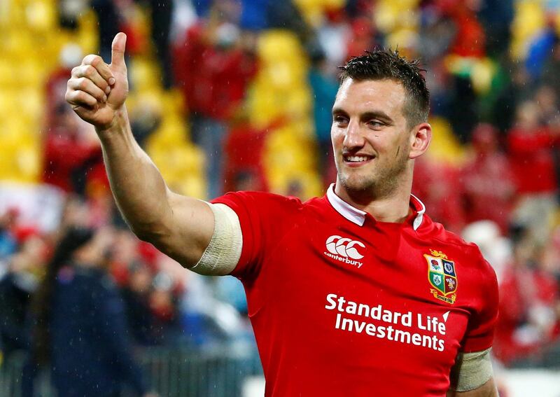 Lions' Sam Warburton gestures at the end of the New Zealand All Blacks v British and Irish Lions match in Wellington, New Zealand, on July 1, 2017. Reuters