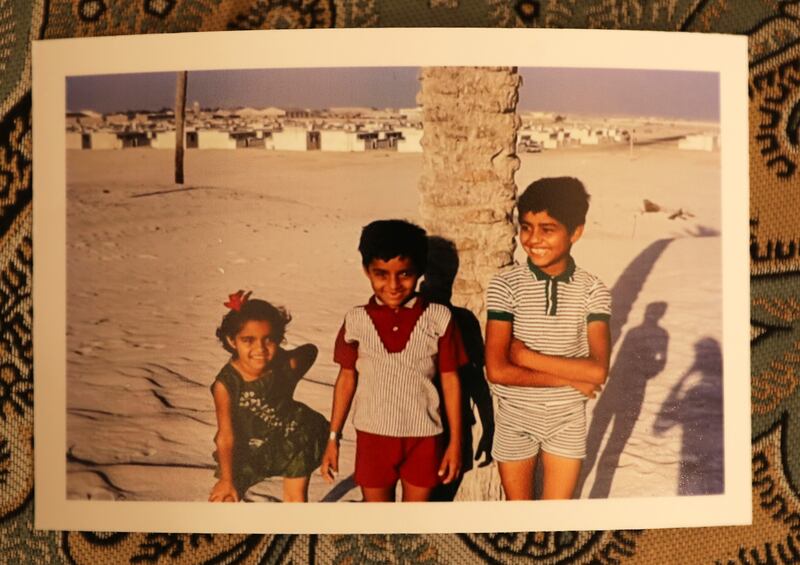 An old photo of the Rana family in Dubai, taken before the unification of the UAE.