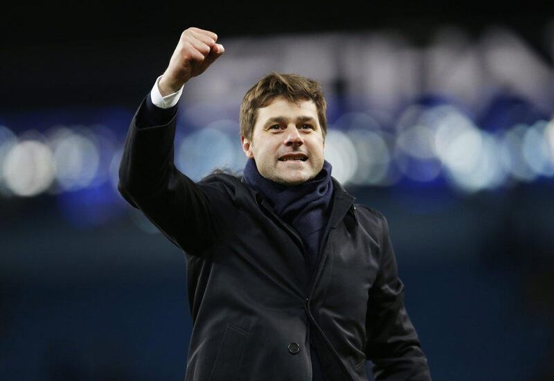 Tottenham Hotspur manager Mauricio Pochettino celebrates after his team's win over Manchester City on Sunday in the Premier League. Lee Smith / Action Images / Reuters / February 14, 2016 