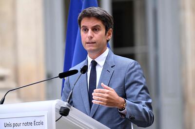 French Education and Youth Minister Gabriel Attal issued the abaya ban. AFP