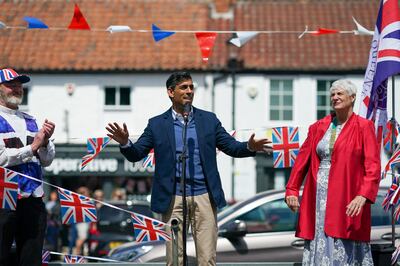 Rishi Sunak opens the Great Ayton Village Fete in Yorkshire in June. Getty Images