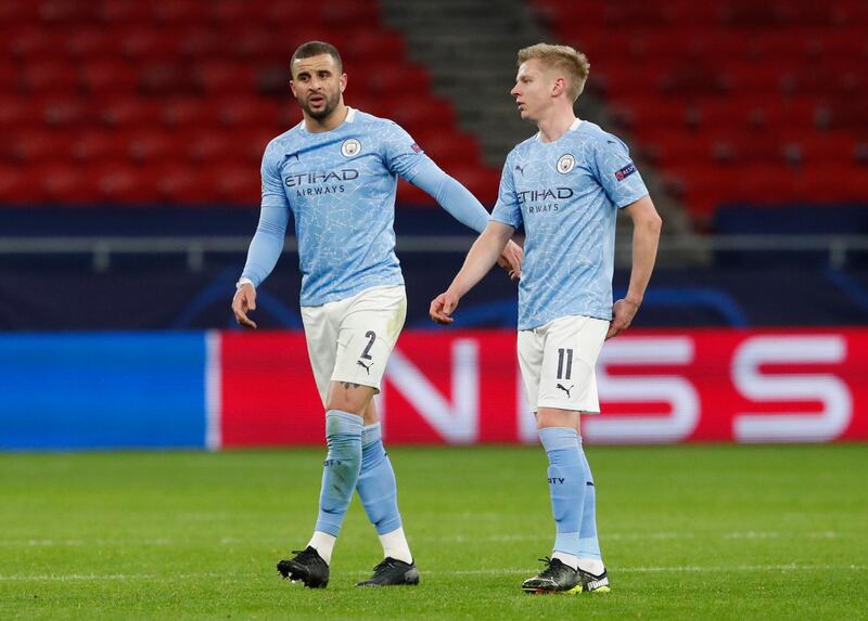 Oleksandr Zinchenko, 6 - Wanted the ball and wanted to make an impact even if City didn’t really have the sustained urgency to accommodate him. Reuters