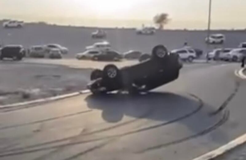 Ras Al Khaimah Police have arrested a young driver for performing dangerous stunts. Photo: RAK Police