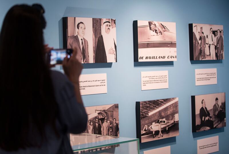 Displays at the exhibition also chronicle the events that led to the opening of the school by late Capt Adel Al Deeb, after he obtained a flying licence from England in 1970.