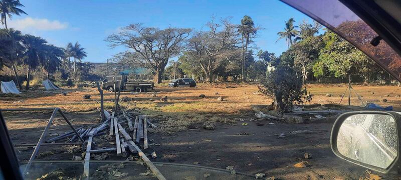 A damaged area in Nuku’alofa.  AP