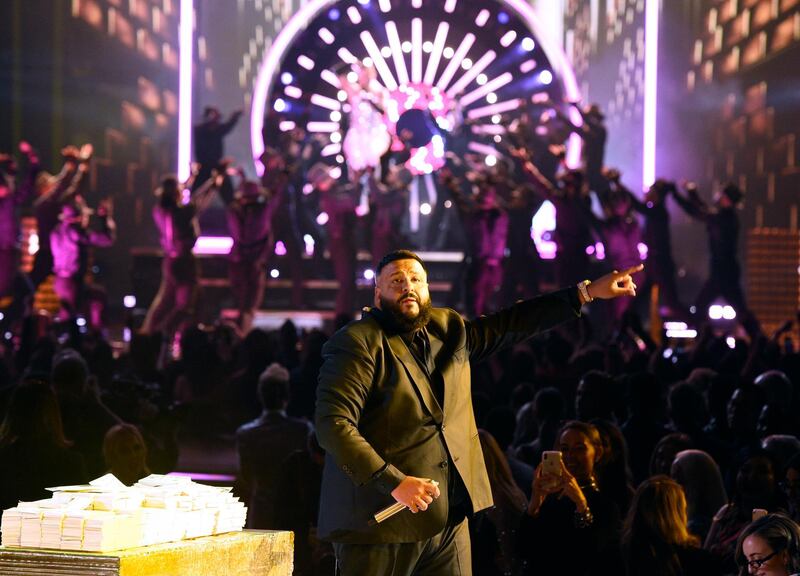 DJ Khaled performs "Dinero" at the Billboard Music Awards at the MGM Grand Garden Arena in Las Vegas. AP