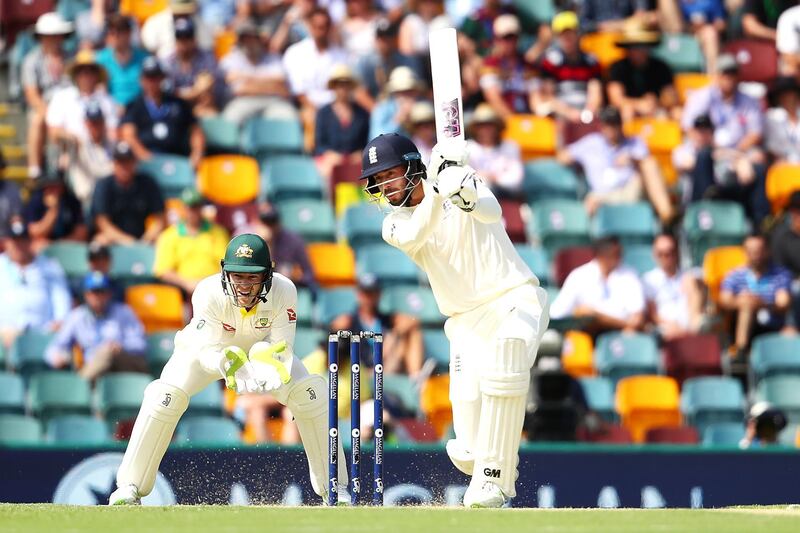 BRISBANE, AUSTRALIA - NOVEMBER 23:  James Vince of England bats during day one of the First Test Match of the 2017/18 Ashes Series between Australia and England at The Gabba on November 23, 2017 in Brisbane, Australia.  (Photo by Mark Kolbe/Getty Images)