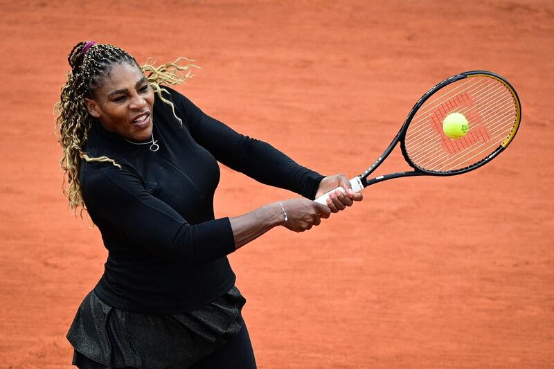 Serena Williams eturns the ball to Kristie Ahn. AFP