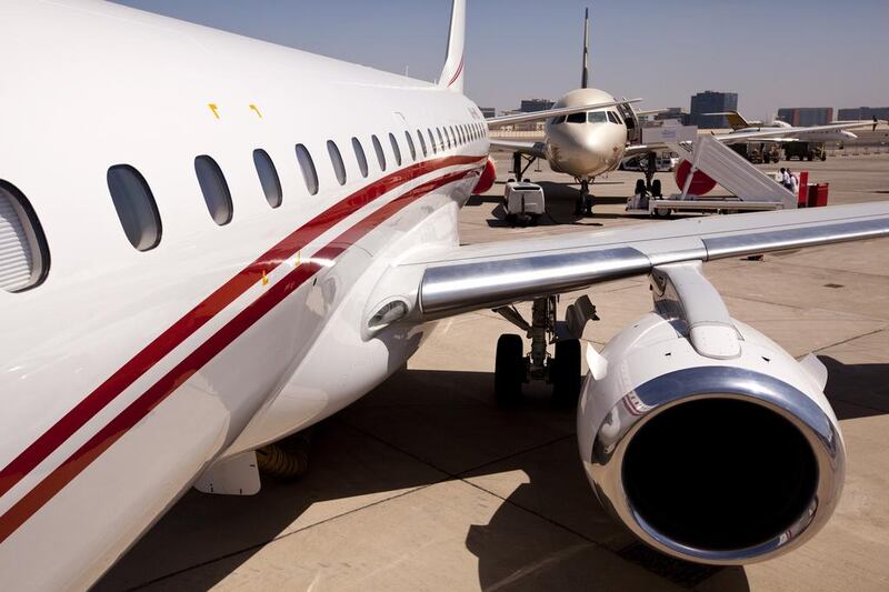 Al Bateen will host a three-day Air Expo in March. Above, private aircraft on displayer during the previous Air Expo. Christopher Pike / The National