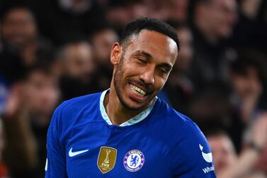 Pierre-Emerick Aubameyang of Chelsea reacts during the UEFA Champions League group E soccer match between Chelsea and Dinamo Zagreb in London, Britain, 02 November 2022.   EPA / ANDY RAIN