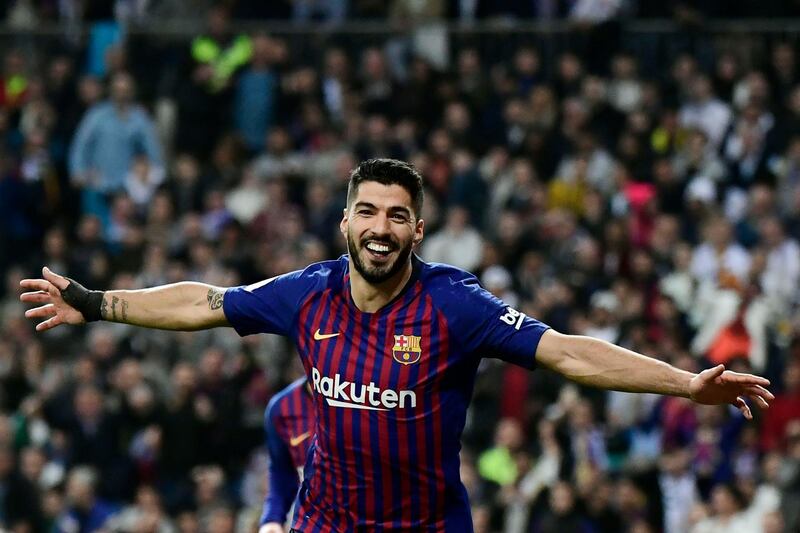 Suarez leaves Camp Nou as Barcelona's third highest scorer of all time on 198 goals. AFP