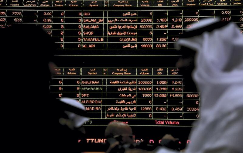 Abu Dhabi, Feb 18, 2018: Investors at the Abu Dhabi Securities Exchnage, ADX during the launch of ADI Futures on Nasdaq Dubai in Abu Dhabi . Satish Kumar for the National / Story by Dania Al Saadi