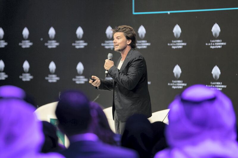 DUBAI, UNITED ARAB EMIRATES - Feb 12, 2018.


Bjarke Ingels, Architect and Founder, Bjarke Ingels Group, speaking at "Why Evolution Leads to Mars?" session at World Government Summit 2018.

(Photo: Reem Mohammed/ The National)

Reporter: James Langton
Section: NA