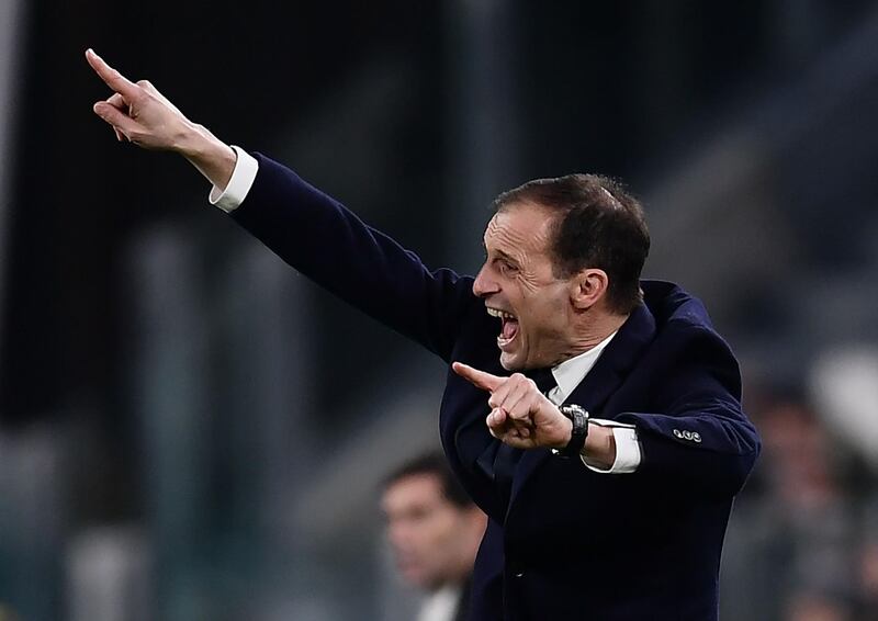 Juventus' Italian coach Massimiliano Allegri shouts instructions. AFP