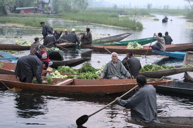 The farmers dwelling on Dal Lake in Shrinagar, Kashmir, supply 40 per cent of fruits and vegetables to local and regional markets. Photo: Priti Salian