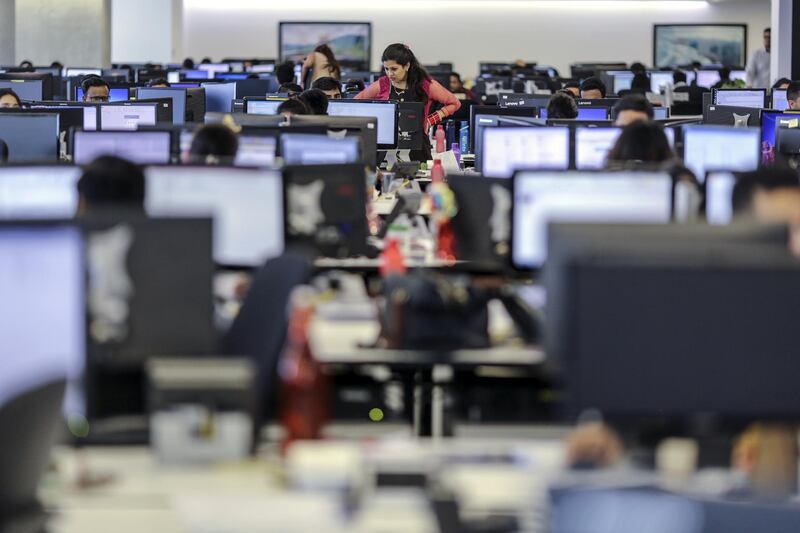 Employees work at the office of Trafigura India Private Ltd., a subsidiary of Trafigura Group Pte., in Mumbai, India, on Tuesday, April 24, 2018. Trafigura, a little-known private partnership that trades in oil, coal, iron ore, and metals, is one of the hidden companies that power the world economy, linking suppliers and consumers of raw materials. Photographer: Dhiraj Singh/Bloomberg