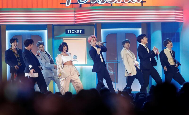 2019 Billboard Music Awards- Show - Las Vegas, Nevada, U.S., May 1, 2019 - BTS perform. REUTERS/Mario Anzuoni