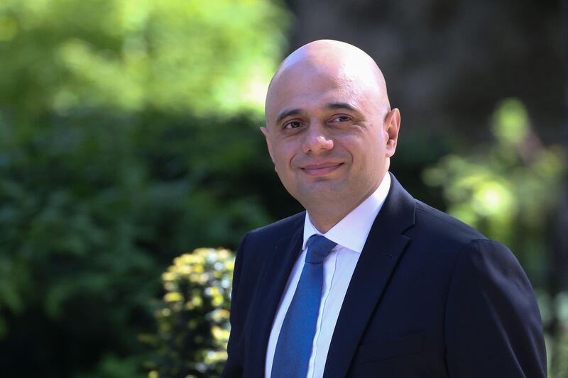 (FILES) In this file photo taken on May 14, 2019 Britain's Home Secretary Sajid Javid arrives to attend the weekly meeting of the Cabinet at 10 Downing Street in central London. UK interior minister Sajid Javid became the ninth candidate Monday to enter the race to replace Theresa May as premier, promising to "deliver Brexit" after repeated delays. / AFP / Isabel Infantes
