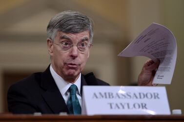 Top US diplomat in Ukraine William Taylor testifies during the House Intelligence Committee in Washington. AFP