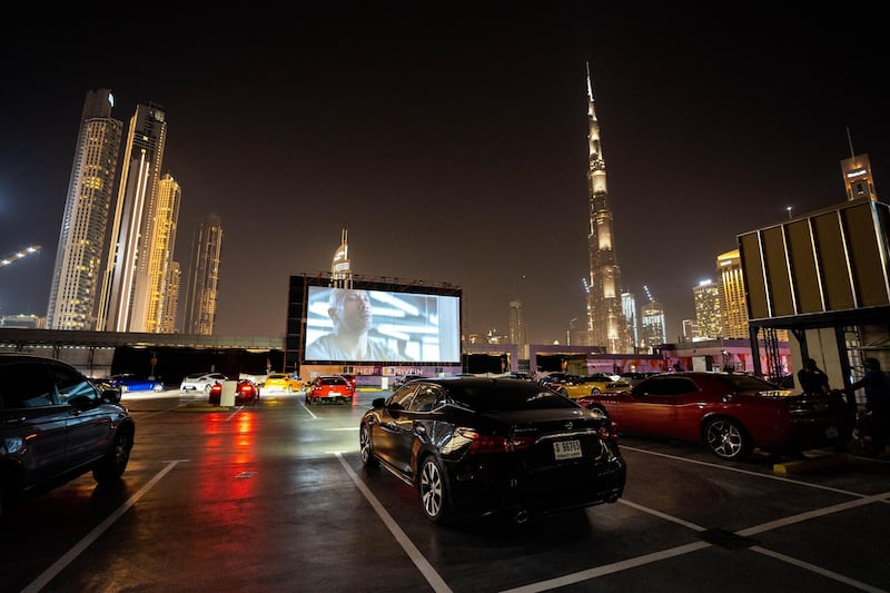 Reel Cinema's first drive-in location was at The Dubai Mall, pictured above. The next will focus on family friendly movies at Dubai Hills Estate. Courtesy Reel Cinemas