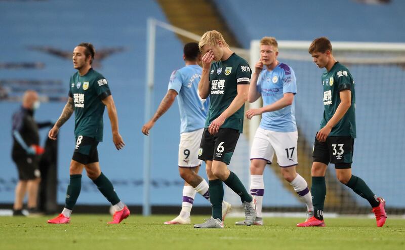 Ben Mee of Burnley after the Premier League match against Manchester City. Getty Images