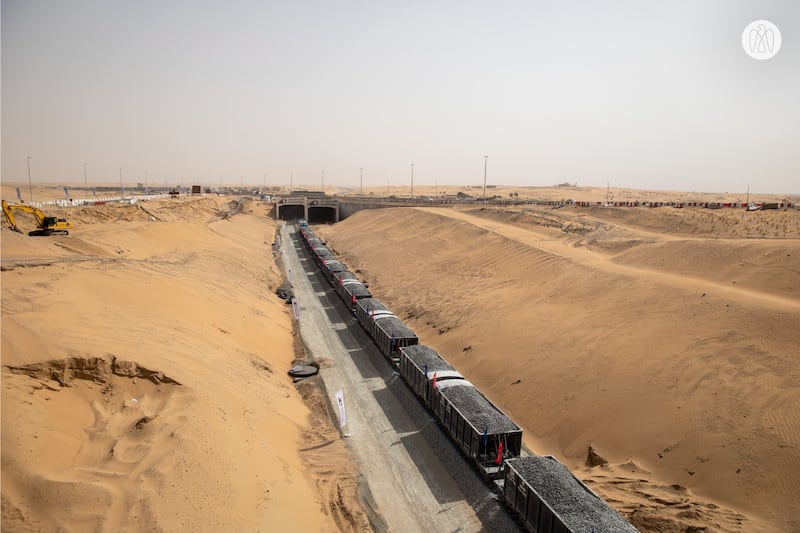 The first stage of the rail network links gasfields in Shah and Habshan to Ruwais in Abu Dhabi. Photo: Abu Dhabi Media Office