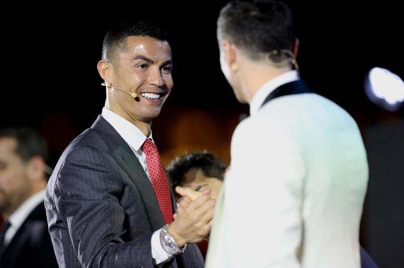 Cristiano Ronaldo was named Player of the Century at the Dubai Globe Soccer Awards. EPA