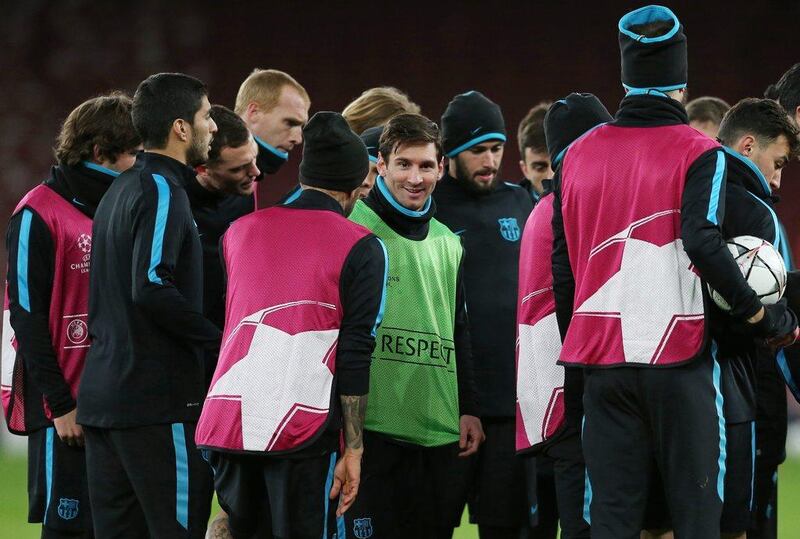 Football Soccer - FC Barcelona Training - Emirates Stadium, London, England - 22/2/16Barcelona's Lionel Messi during trainingAction Images via Reuters / Matthew ChildsLivepicEDITORIAL USE ONLY.