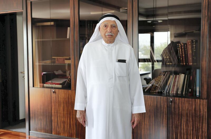 DUBAI , UNITED ARAB EMIRATES , FEB 20  – 2018 :- Juma Al Majid at his office in the Juma Al Majid Centre for Culture and Heritage in Dubai. ( Pawan Singh / The National ) For Arts & Life. Story by Melissa Gronlund
