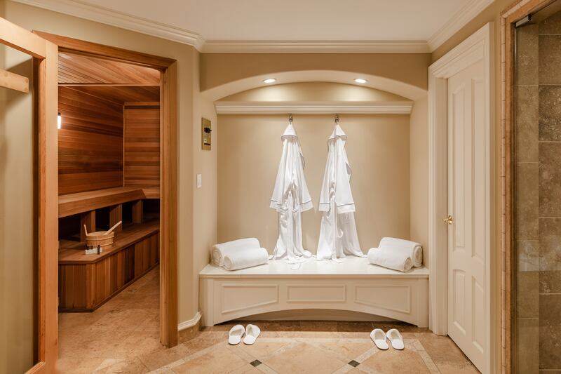 Guests can kick back in the sauna.