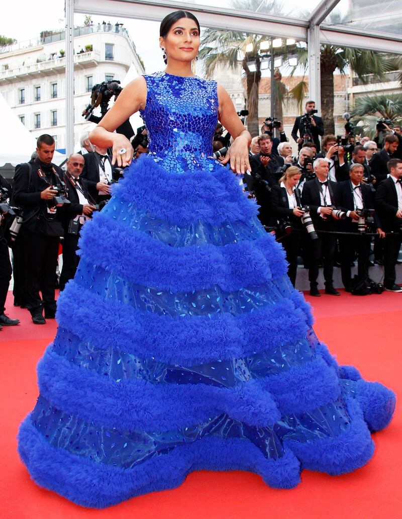 Farhana Bodi wears Atelier Zuhra to the screening of 'The Dead Don't Die' during the Cannes Film Festival on May 14, 2019. Reuters