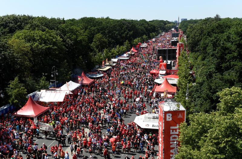 Metal workers protest for climate friendly production ways and climate change, in Berlin, Germany June 29, 2019. REUTERS/Annegret Hilse