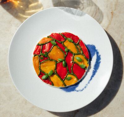 Confit capsicum with garlic at Riviera. Photo: The Lana - Dorchester Collection
