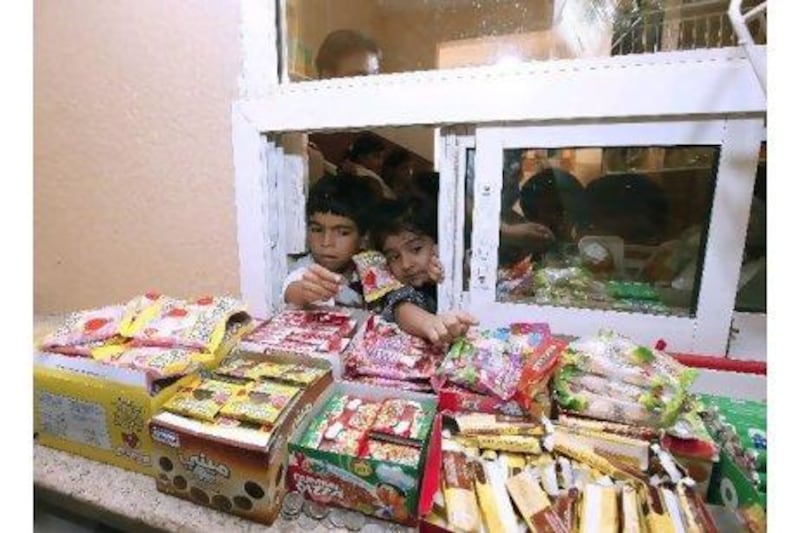 Pupils buy food at the canteen at Shaikh Rashid Al Maktoum Pakistan School.